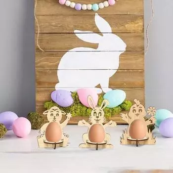 Деревянный держатель для яиц Yousheng, подставка для яиц в форме овцы, кролика, цыпленка, настольный декор, пасхальный держатель для яиц для каминной полки, кухонной столешницы Sheep