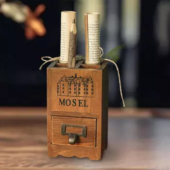 Деревянный держатель для ручек, настольный ящик для хранения канцелярских принадлежностей, контейнер, настольные аксессуары для