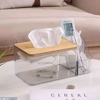 Деревянный держатель для салфеток с крышкой, настольный ящик для хранения, прочный стол для салфеток M серый