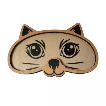 Деревянный держатель для солнцезащитных очков в виде животных, ручной работы, дизайн кошки, собаки, лисы, резной держатель для очков и ювелирных изделий, настольный органайзер B