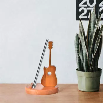 Деревянный держатель для телефона в форме гитары, коллекционный креативный настольный орнаментальный инструмент