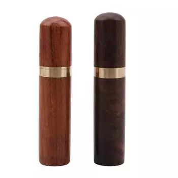 Деревянный держатель для зубочисток, капсула из грушевого дерева, ведро, коробка для пешего туризма, портативный держатель для игл для зубочисток, коробка для хранения из черного дерева ручной работы дубильная кора