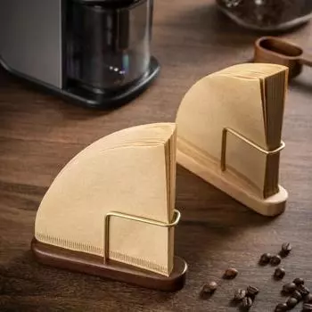 Деревянный держатель кофейного фильтра, ящик для хранения, веерообразный, V-образный, стеллаж для кофейного фильтра, бытовые кофейные принадлежности, инструменты бариста