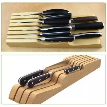 Деревянный держатель кухонного ножа, твердая подставка, ящик для хранения, аксессуары для инструментов