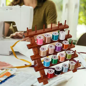 Деревянный держатель ниток, органайзер для шитья, подставка для шпульки, стойка для вышивальных украшений