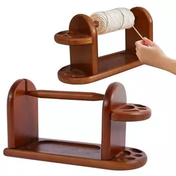 Деревянный держатель пряжи для вязания крючком и шерстяной шпулярной рамкой Стойка для пряжи Подставка для пряжи с прорезями Гладкая кромка Горизонтальная пряжа