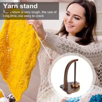 Деревянный держатель пряжи с магнитными креплениями Плавное вращение удерживает 320 г шерсти Простая сборка Держатель для вязальной пряжи Подставка для хранения шерсти для вязания