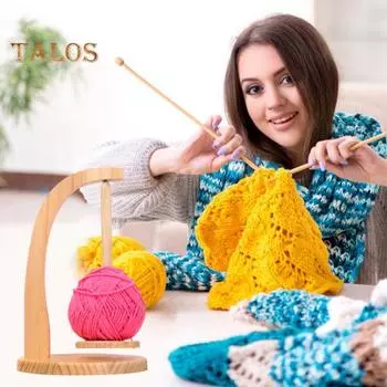 Деревянный держатель пряжи Вращающийся маятник Пряжа для клубков пряжи Магнитный распределитель веретена пряжи Подставка для хранения Органайзер для вязания крючком Аксессуары для вязания