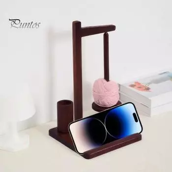 Деревянный держатель пряжи, вращающийся диспенсер для клубков пряжи, подставка для вязания крючком, органайзер для пряжи, прялка для любителей вязания, бабушек и мам B