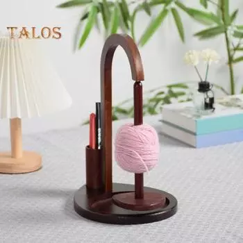 Деревянный держатель пряжи, вращающийся диспенсер для клубков пряжи, подставка для вязания крючком, органайзер для пряжи, прялка для любителей вязания, бабушек и мам B