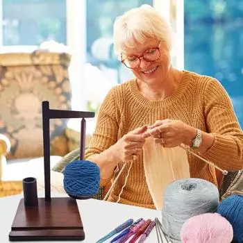 Деревянный держатель пряжи вращающийся диспенсер для пряжи подставка для вязания крючком пряжа для вязания