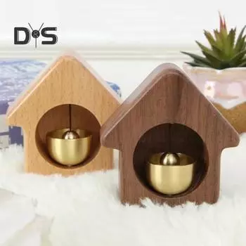 Деревянный дом латунный колокольчик для владельцев магазинов громкий звук входной дверной звонок ветряная музыка магнитный дверной звонок для открытия двери домашний офис магазин вход украшение A