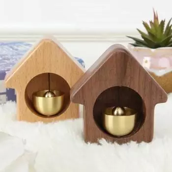 Деревянный дом латунный колокольчик для владельцев магазинов громкий звук входной дверной звонок ветряная музыка магнитный дверной звонок для открытия двери домашний офис магазин вход украшение