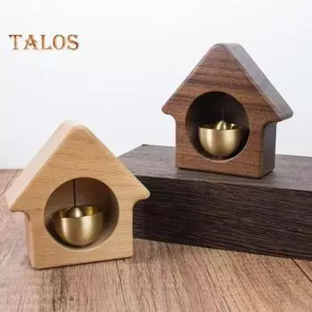 Деревянный дом латунный колокольчик для владельцев магазинов громкий звук входной дверной звонок ветряная музыка магнитный дверной звонок для открытия двери домашний офис магазин вход украшение A