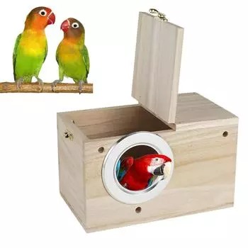 Деревянный домик для птиц, гнездо для разведения птиц, ящик для спаривания, кормушка для птиц на открытом воздухе, клетки для попугаев, аксессуары для домашних животных, украшение для балкона