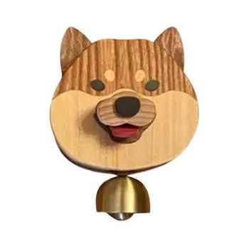 Деревянный дверной колокольчик сиба-ину, подвесной настенный колокольчик для входной двери, заднего двора, кофейни, делового входа