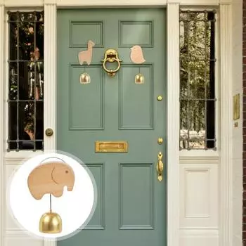 Деревянный дверной колокольчик в форме животного, подвесной металлический колокольчик с присоской rhinoceros