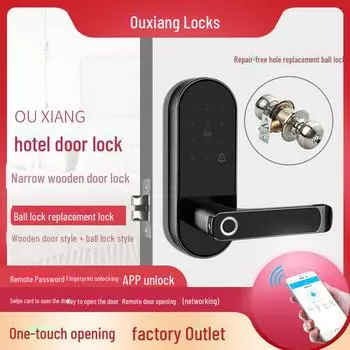 Деревянный дверной замок для небольшой квартиры с доступом по отпечатку пальца, паролю и карте. Бесшумная работа. Идеально подходит для отелей и гостевых домов. single tongue card swipe серебряный