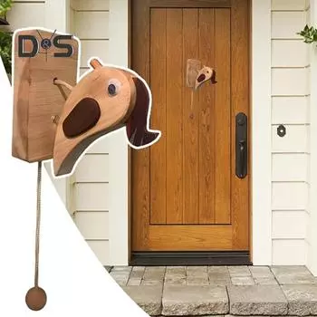 Деревянный дверной звонок в виде дятла ручной работы Все двери подходят для дверного звонка в виде дятла Простая установка Надежная конструкция Деревянный молоток с прозрачным кольцом