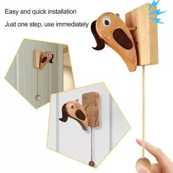 Деревянный дверной звонок в виде дятла с тросом, ручной молоток в виде дятла, креативный винтажный дверной звонок в форме птицы, художественный декор для дома своими руками