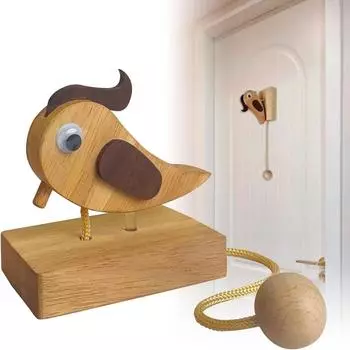 Деревянный дверной звонок в виде птицы, деревянный дверной звонок в виде дятла, инструмент для стука в дверь в стиле ретро 1