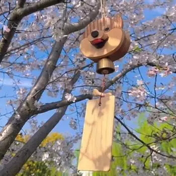 Деревянный дверной звонок в виде собаки, магнитный/липкий дверной звонок в форме мультяшной собаки, звонок для владельцев магазинов с прозрачным звонком