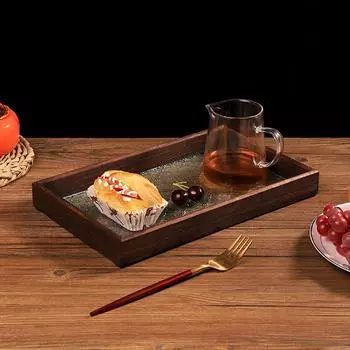 Деревянный фруктовый перекус ванная комната кухня натуральные вечеринки ручной работы органайзер настольный лоток для хранения тиснение