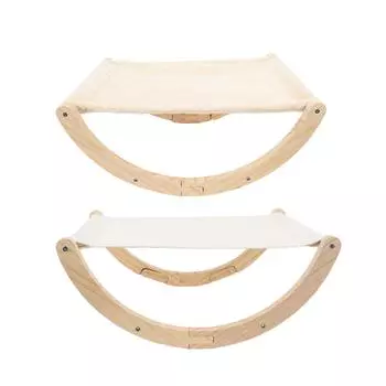 Деревянный гамак для кошек, складной, противоскользящий, легко собирается, приподнятый, мебель для кровати для домашних животных для дома Canvas Style