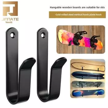 Деревянный и металлический настенный кронштейн для хранения сноуборда в гараже Single hole coat hook белый
