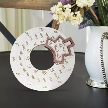 Деревянный инструмент для мелодий Портативный музыкальный инструмент Колесо аккордов Круг квинт Музыка колеса аккордов 12cm