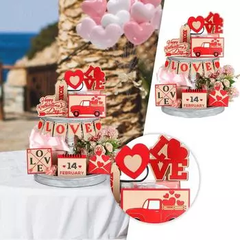Деревянный календарь с любовным письмом на День святого Валентина, украшение в виде грузовика, подарок на день Святого Валентина, многослойный поднос