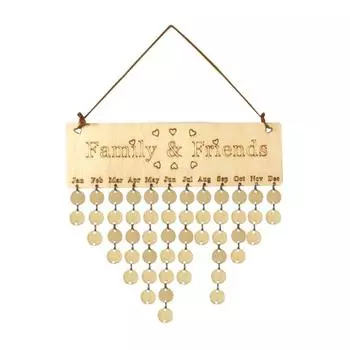 Деревянный календарь «сделай сам» напоминание о дне рождения настенная подвесная доска деревянные ломтики диски ремесло подарок домашний декор