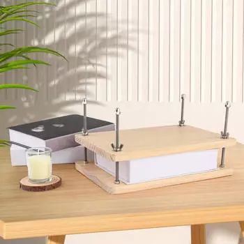 Деревянный книжный пресс для плоской бумаги, практичный инструмент для переплета для дома