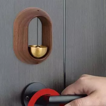 Деревянный колокольчик лавочников с громким звуком, подвесной колокольчик на передней двери, бас-колокольчик, колокольчик, дверной звонок, дверной звонок, украшение для дома, офиса, кафе, входа коричневый