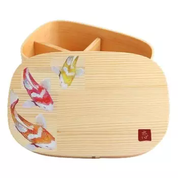 Деревянный контейнер для бэнто с функцией контроля влажности xx 700 мл Уретановая обработка Kishu J-kitchens (J-кухни) j-кухни 18.5см 12.5см 6.8см коричневый