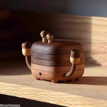 Деревянный коврик для чашки, подставки для стола, теплоизоляционные коврики в форме краба, деревянные подставки под чай, поднос для чая, милый краб, креативные подарки M чёрный