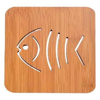 Деревянный коврик для чашки в форме рыбы, прекрасный противоскользящий многофункциональный деревянный теплоизоляционный коврик для чашки
