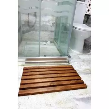 Деревянный коврик для ванной