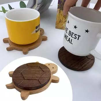 Деревянный коврик под чашку в виде черепахи, противоожоговый коврик, изоляционный коврик в виде черепахи, моющийся, декоративный коврик для чашки, держатель для кружки