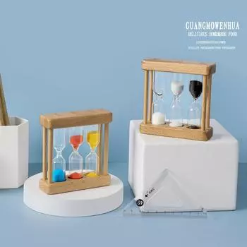 Деревянный креативный таймер на 1/3/5 минут, три в одном, украшение в виде песочных часов для детского веселья, украшение для дома three-in-one
