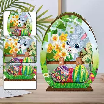 Деревянный кристалл рисунок ночник на прикроватной тумбочке пасхальное яйцо кролик специальная форма алмазная картина ночник для взрослых детей