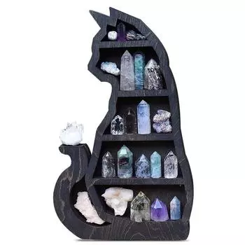 Деревянный кристаллический стеллаж настенный подвесной стол напольный дисплей полка держатель для хранения в помещении домашний органайзер для гостиной художественные ремесла