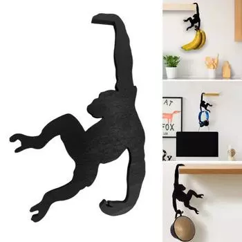 Деревянный крючок для обезьяны, прочный, для дома, кухни, спальни, гостиной, крючок для подвешивания одежды, полотенца, сумки, ключей, вешалки для зонтика, украшения Monkey