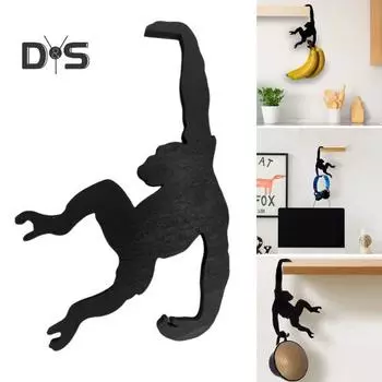 Деревянный крючок для обезьяны, прочный, для дома, кухни, спальни, гостиной, крючок для подвешивания одежды, полотенца, сумки, ключей, вешалки для зонтика, украшения Monkey