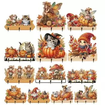 Деревянный крючок для пальто с анимальной росписью стразами, 3 крючка, крючок для алмазной росписи CN109