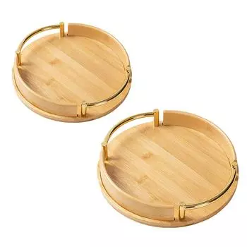 Деревянный круглый поднос для сервировки, салатная тарелка, практичное современное блюдо для хранения кофе, деревянный поднос для дома, гостиной, отеля 25cm