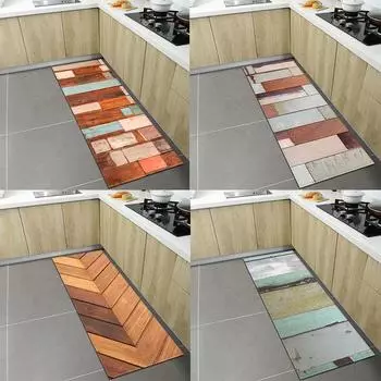 Деревянный кухонный ковер для гостиной, детский коврик для пола, коврик для крыльца, коврик для двери, коридора, балкона, нескользящий коврик 50x80cm