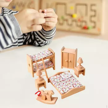 Деревянный кукольный домик, набор мебели, миниатюрные игрушки, хобби, поделки, ролевые игры, игрушки для мальчиков Children Room