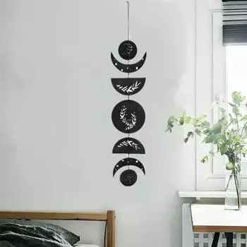 Деревянный кулон без заусенцев, декоративное дерево, богемный стиль, полый фермерский дом, деревянная подвеска с луной из бисера, товары для дома D