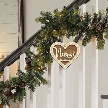 Деревянный кулон в форме сердца, подарок в знак благодарности медсестре, украшение на неделю медсестер